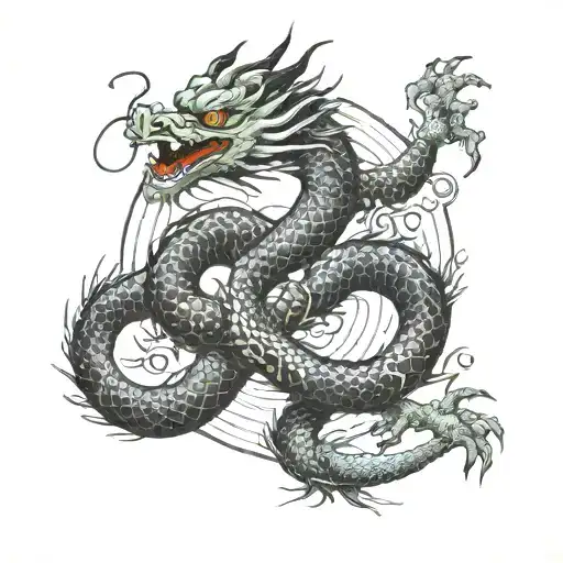 Dragon With Yin And Yang