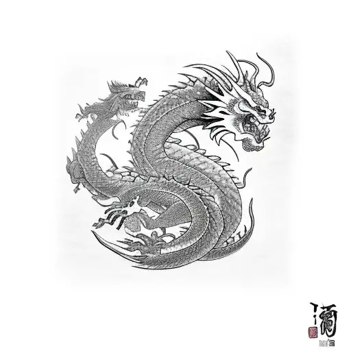 A Dragon Winding Itself Along A Katana