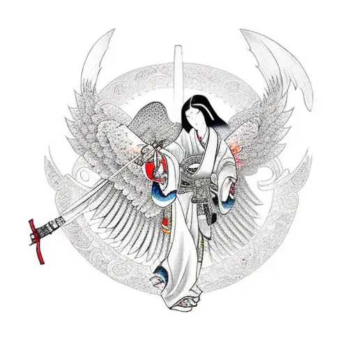 Female Guardian Angel Holding A Weapon