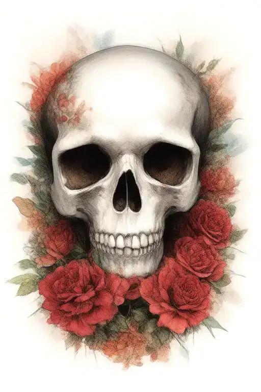 Skull And Roses Japan Style