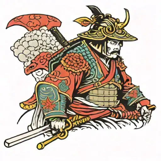 Samurai With Helmet
