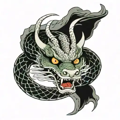 Dragon Head On Snake Body