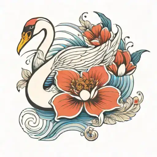 Fine Line Simple Swan