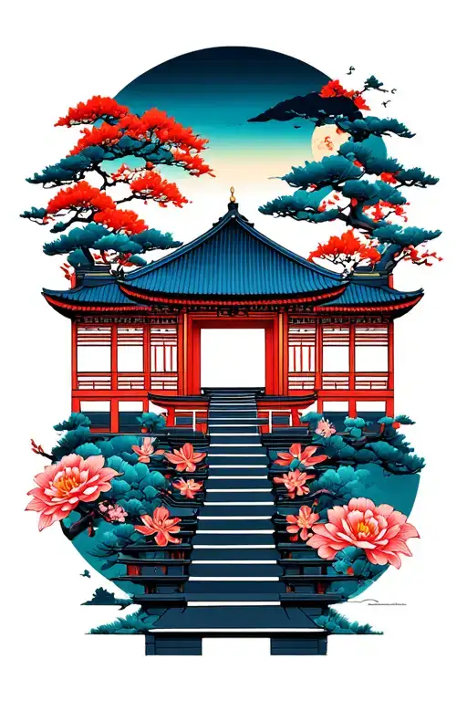 Buddhist Temple Surrounded