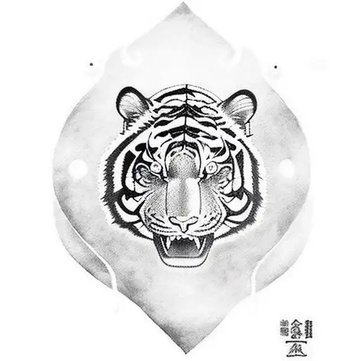 Samurai With Sitting Tiger