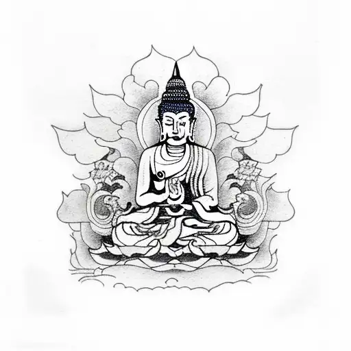 Buddha Near Koi Pond