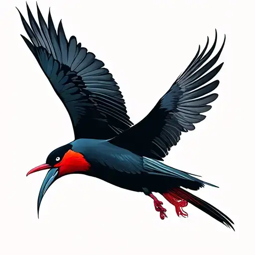 A Male Frigatebird In The Air