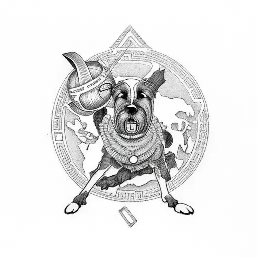 Atlas Greek Dog Holding The Earth On His Back