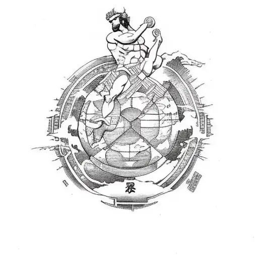 Atlas Greek God Holding The Earth On His Back