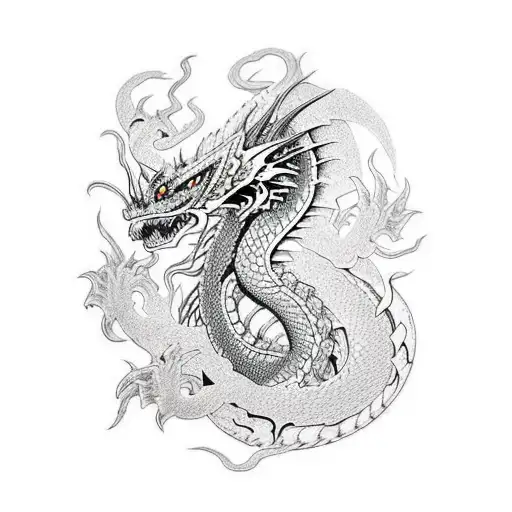 A Unique Dragon For Upper Back