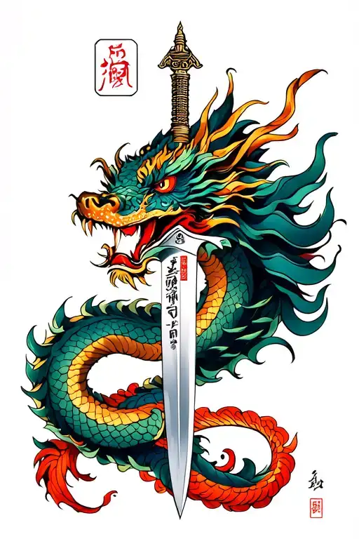 Dagger Dragon Intertwined