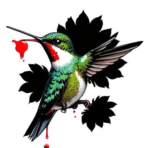Hummingbird Licking Blood
