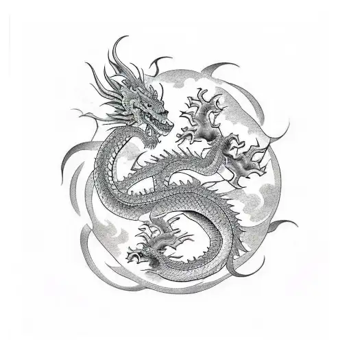 A Dragon That Extends From Wrist To Shoulder