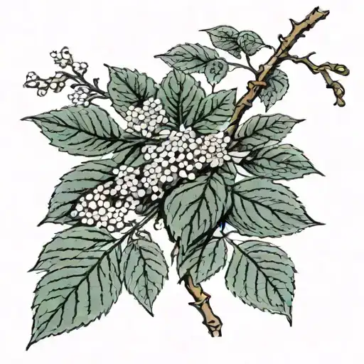 A Linden Branch Drawn As A Plant From An Old Botany Book