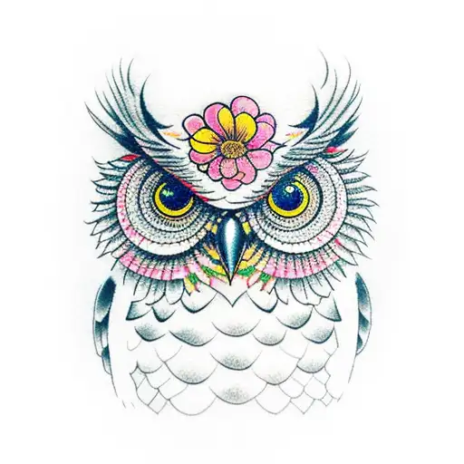 Owl With Flower