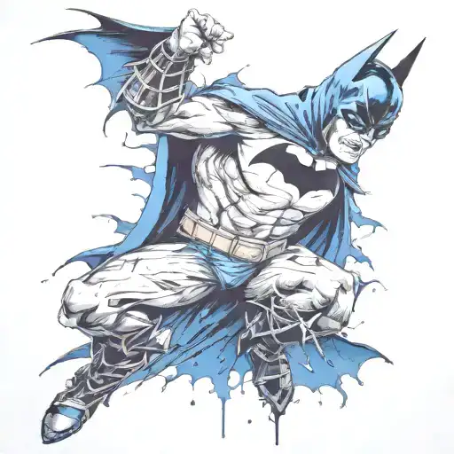 Scary Angry Batman Digital Print With Blue Tears