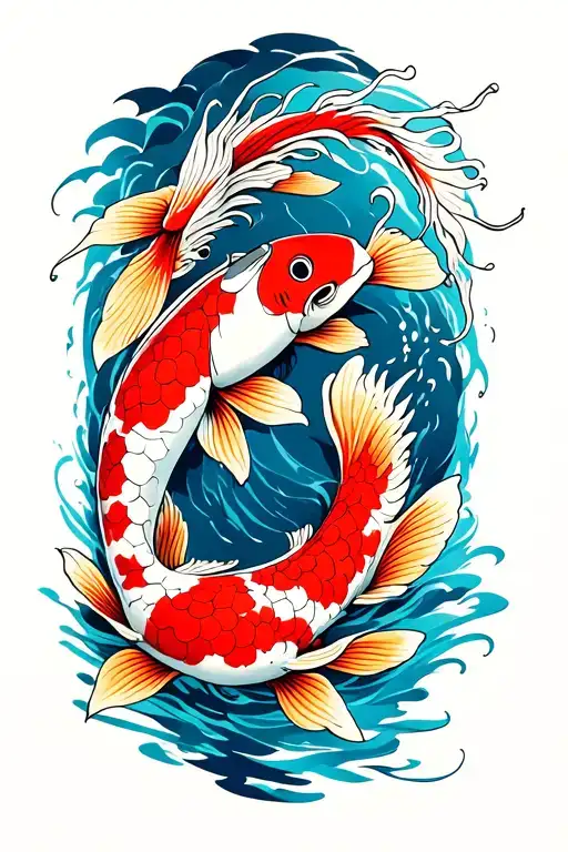 Koi Fish Swimming