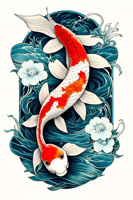 Koi Fish Swimming