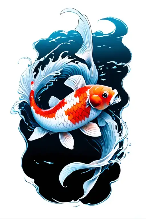 Koi Fish Swimming