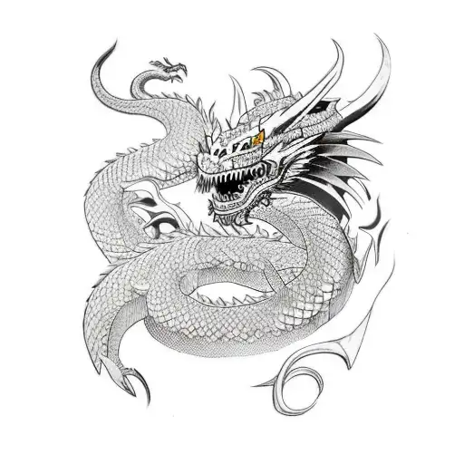 A Dragon Fighting A Viking