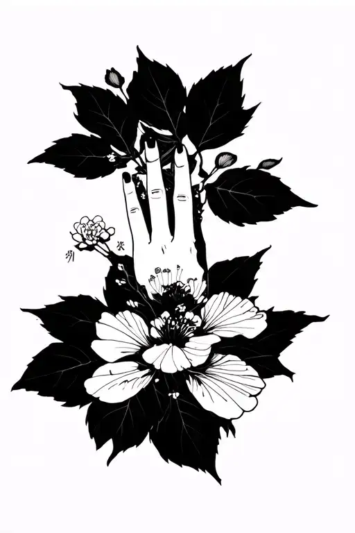 Minimal Sakura Hand Tattoo Men