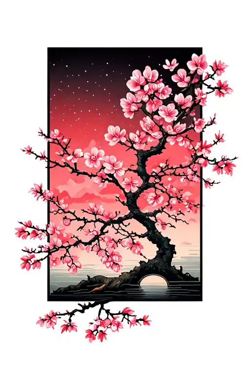 Cherry Blossom Tattoo Flower And Tree Only