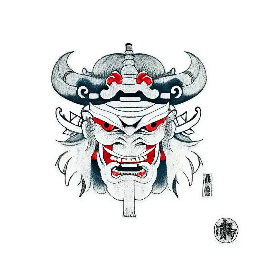 Samurai Whith An Oni Mask