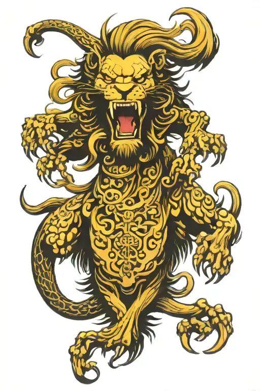 Lion Bone And Skull Motifs