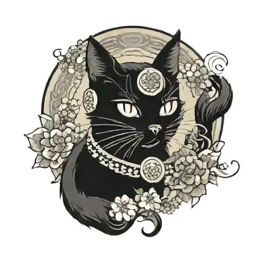 Black Cat With A Halo