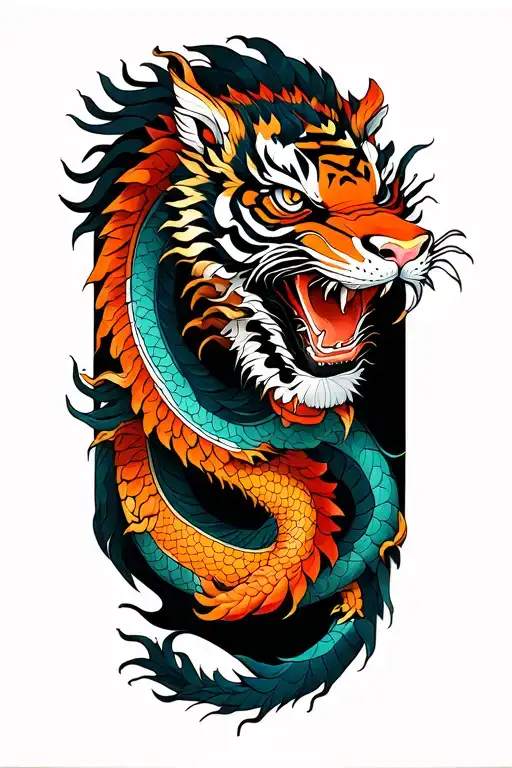 Dragon And Tiger Surrounded