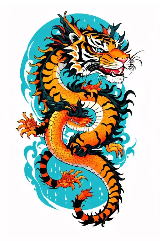 Dragon And Tiger Surrounded My Rain