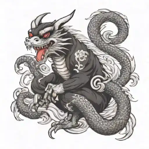 Dragon And Monkey Together