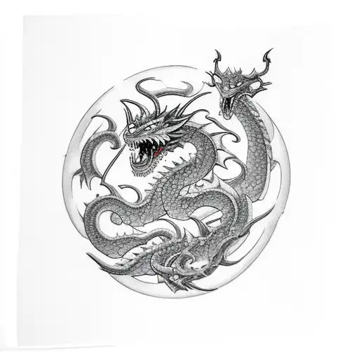 Smaurai Sword With Dragons Showing Honor And Courage