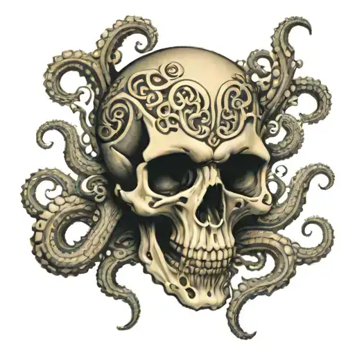 Skull And Octopus Tentacles