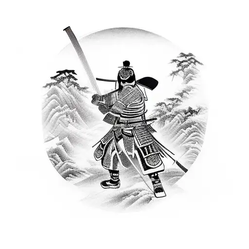 Samurai Warrior With Sword Kill A Panda