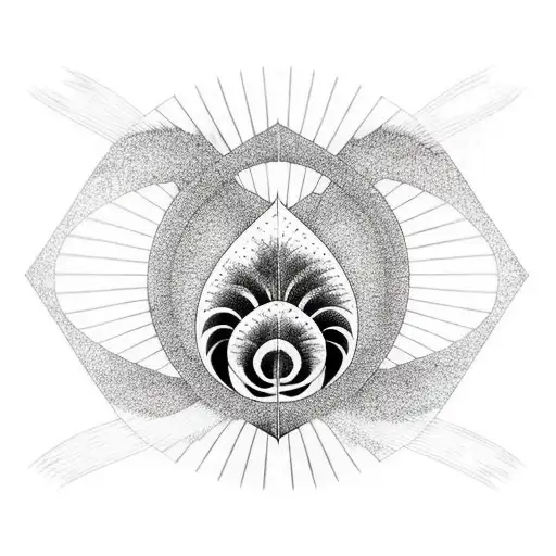 Black And White Great Wave Inside A Triangle