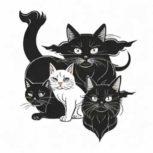 4 Cats With Different Attitudes