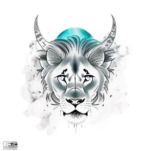 Half Lioness Face Half Bull Face