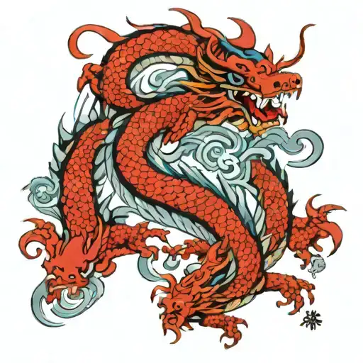 Red Dragon And Blue Dragon