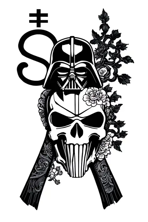 Darth Vader With Punisher Skull Merged