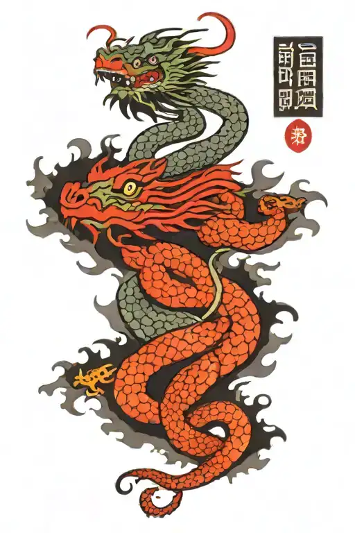 China Dragon And Snake