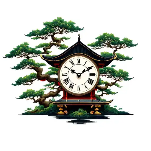 Bonsai Temple Clock Overgrown