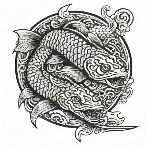 Katana Sword With Carp Koi