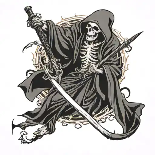 Grim Reaper Tattoo On The Back