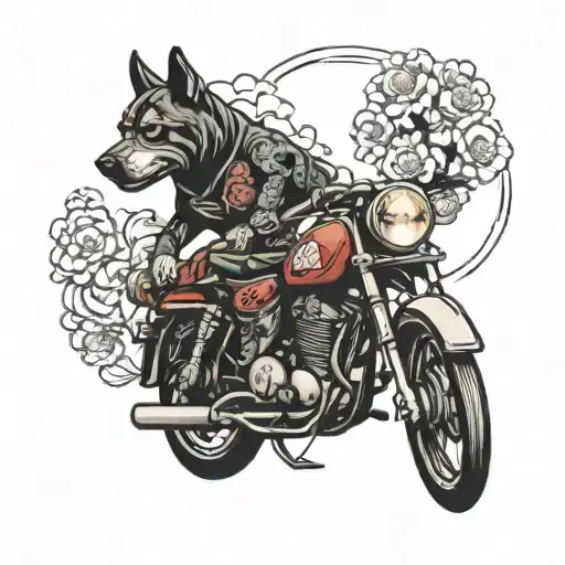 Motocycle With Dog Love