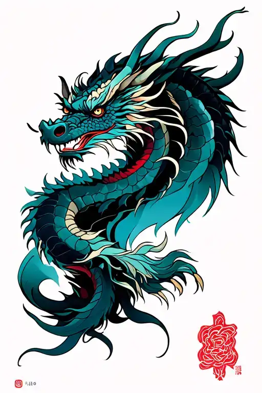 Cyberpunk And Dragon And Samurai