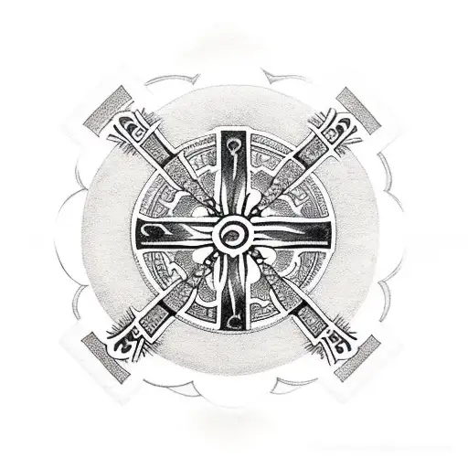 St Brigid's Cross In The Center Of A Zen Circle