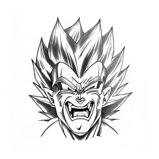 Ssj Majin Vegeta Badass Smile Blood And Lightning
