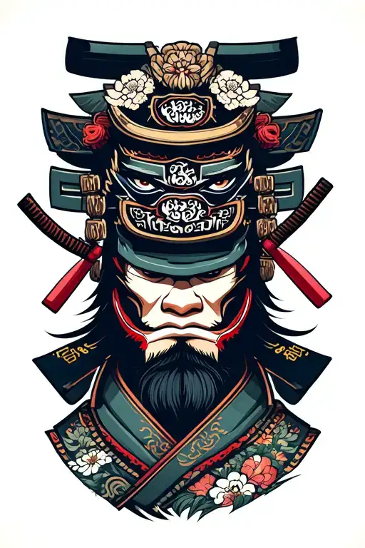 Samurai With Mask