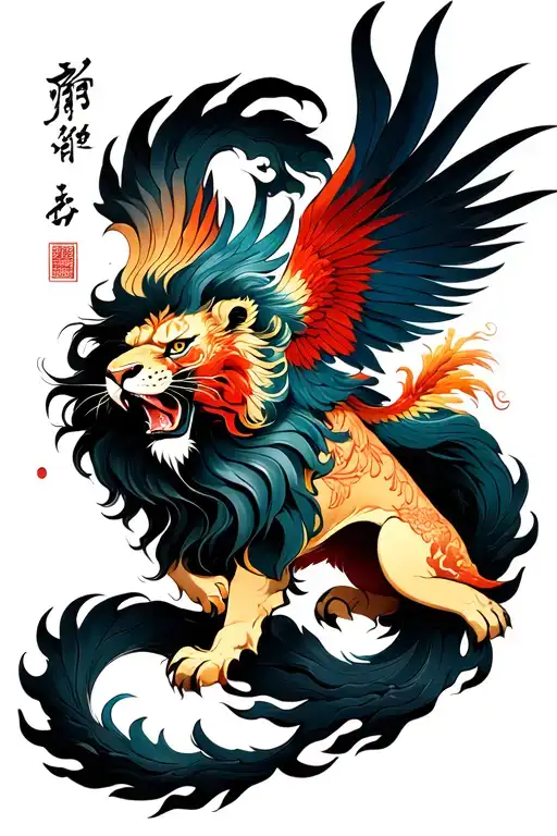 Lion Attacking Phoenix During Ash Transformation